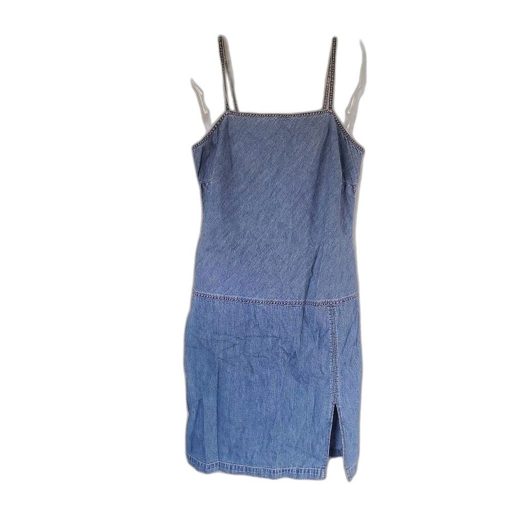 Vintage Y2K Tommy Hilfiger Women's Size 6 Halter Slit Denim Dress